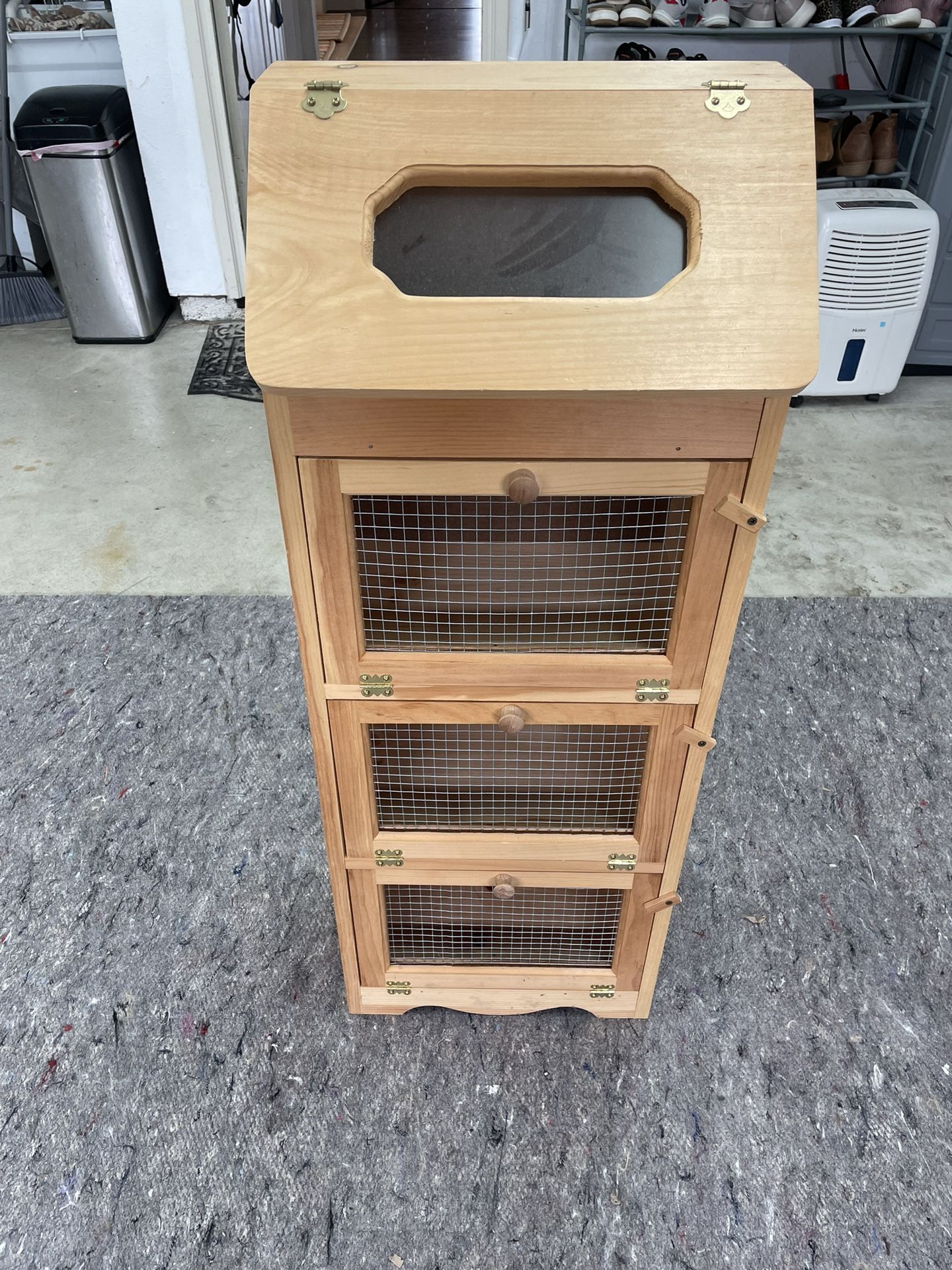 Amish Cabinet USA Genuine Bread Box Vegetable Bin Pine