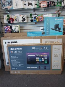 Hisense 58" Roku HiQled Tv with Dolby Vision immersive surround sound audio experience