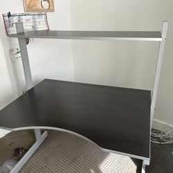Metal Two Shelve Desk 47” Long 23.5 Wide
