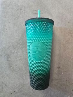 Starbucks Studded Tumbler Teal to Black Ombre