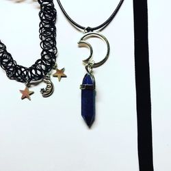Moon star blue choker bundle