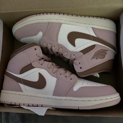 Pink Oxford Jordan 1 Mid 7.5