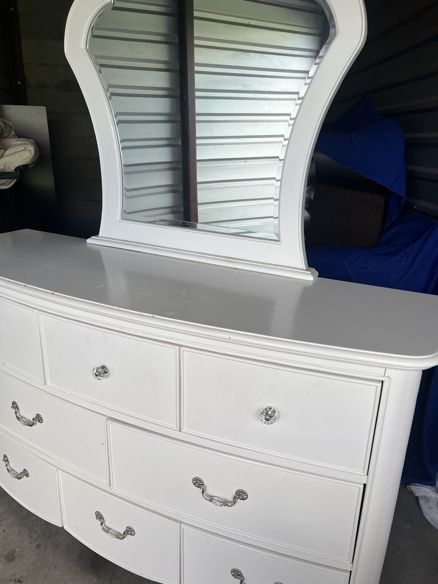 Kids White Dresser with Mirror & matching desk