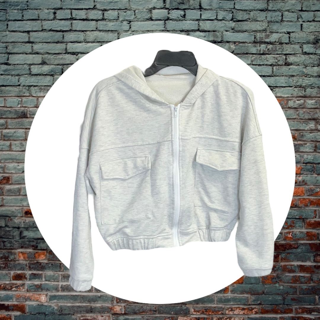 SHEIN Gray Marbled Zip Hoodie Jacket Women Small