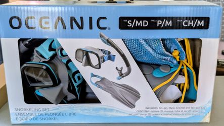 Oceanic Adult Snorkeling Set S/M – Mask, Snorkel, Fins & Bag