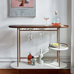 Handcrafted Tiered Bar Console 