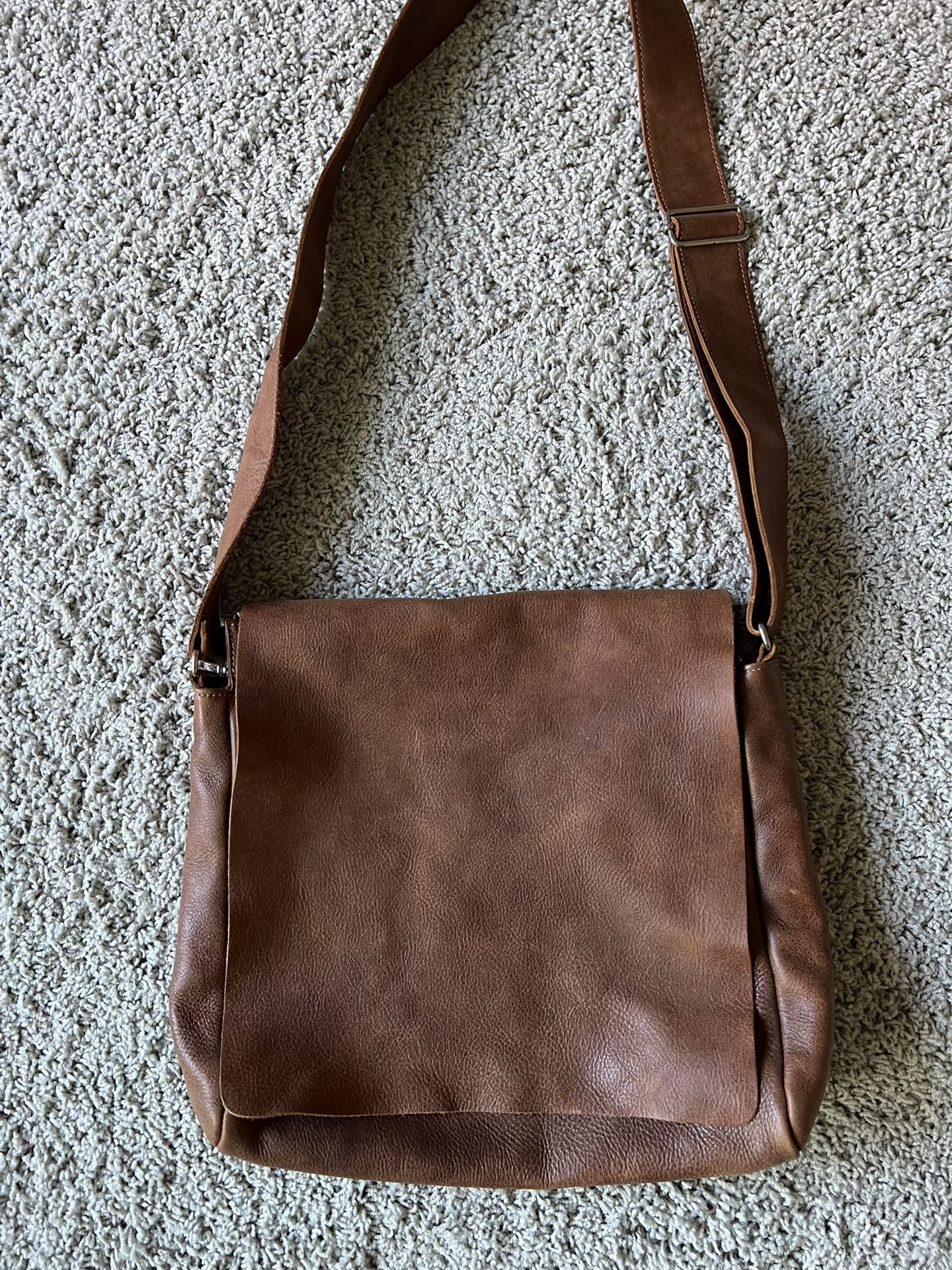 Roots Leather Messenger Bag