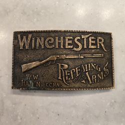 Vintage Winchester Repeating Arms Rifle Belt Buckle, New Haven't Conn.