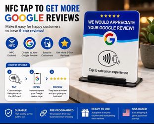 18 Pack NFC QR Code Customer Review Cards – Tap & Scan Business Marketing Cards