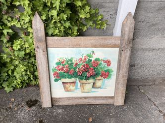 Flower Garden Picture Frame with Picket Fence