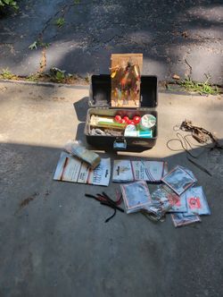 Fishing Tackle Box With Contents