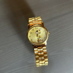 ✨ Disney Mickey Mouse 50th Anniversary Gold Watch – Collectible!