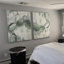 Modern Wall art: Large Abstract Pier 1 Canvas Wall Art - Set of 2