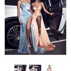 Draped Corset Maxi Silk Dress Pink