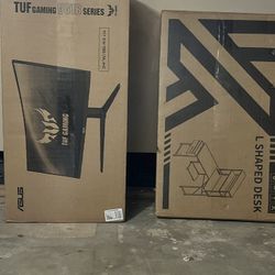 Gaming Monitor 34 Inch & l Shaped Desk 