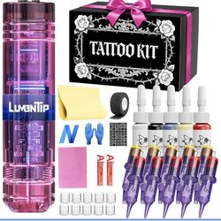 Wireless Tattoo Machine Kit for Beginners & Professional Artists, Complete Tattoo Gun Set with 1600mAh Battery, Rotary Pen for Lining & Shading, Ideal