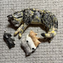 Ceramic Cat and Kittens 
