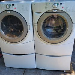 WHIRLPOOL SET WASHER AND ELECTRIC DRYER WORKING PERFECT 