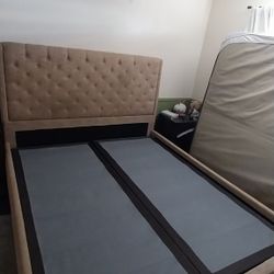 California King bed frame and box springs 