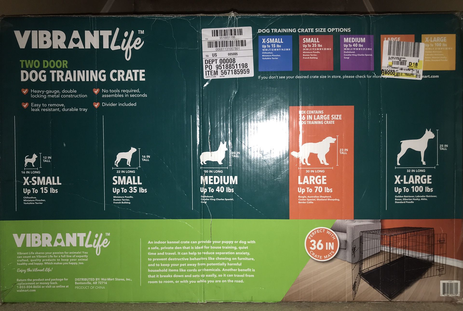 Large Dog training crate