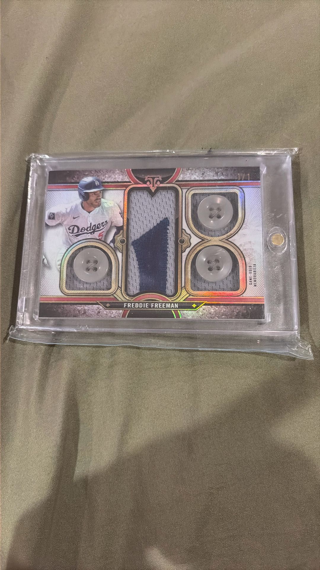 2024 LA DODGERS Triple Threads Button Up FREDDIE FREEMAN SICK PATCH 1/1 WOW