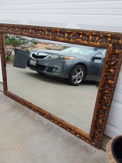 Large Wall Mirror with Ornate Gold Frame
