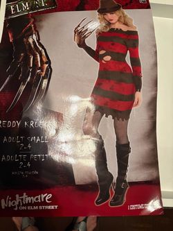 Freddy Kruger Holloween Costume Adults Size Small