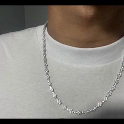 Flawless GRA Moissanite Chain 925 Silver