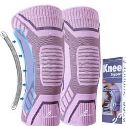 Knee Brace for Men & Women - Knee Compression Sleeve with Side Stabilizers Large 18”-20”