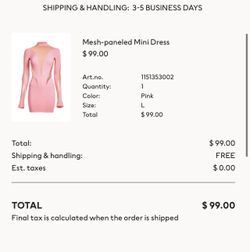 Mugler H&M Mesh-Paneled Mini Dress - Pink - Size L - SOLD OUT for Sale in  New York, NY - OfferUp