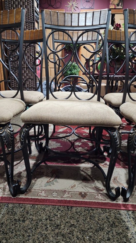 Set of 4 Ashley Furniture Metal Dining Chairs