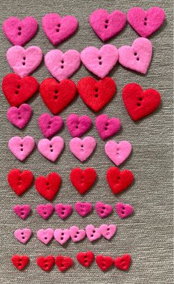 Felt Heart Buttons/Beads