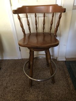 Wooden Swivel Stool