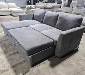 Convertible Sofa w/ Reversible Chaise & Storage ā Gray
