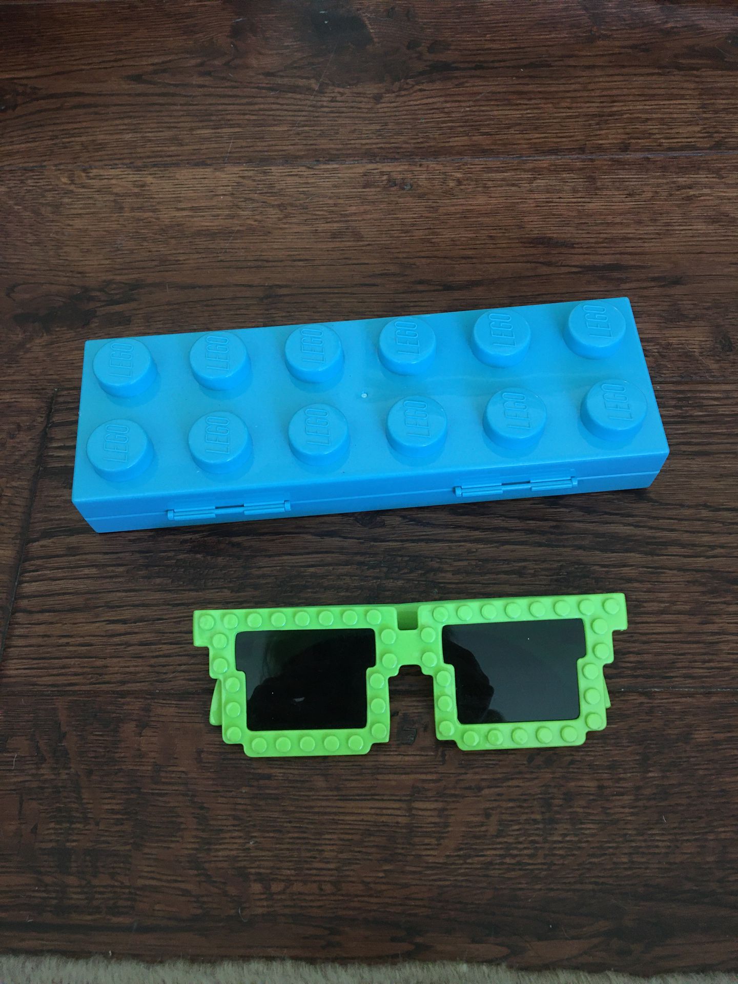 Lego pencil case and lego glasses