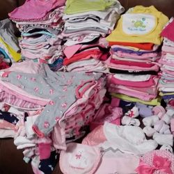 100pcs of Baby Girl Clothes Size Nb to 6m