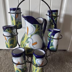 Authentic Clay Hand painted Drinking Set