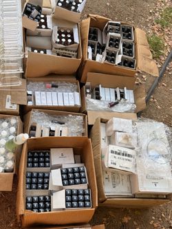 Lots of Nail products, Gel, polish, and shelf display etc. boxes and boxes full of it