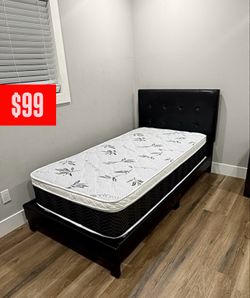 Twin size pillow top bamboo brand mattress new