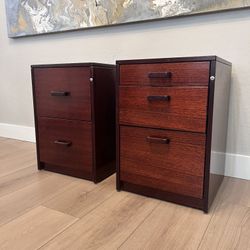TWO Slightly Different Solid Wood Office Storage File Cabinets - Letter or Legal Documents