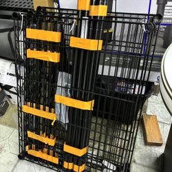 Black Metal Storage Bin Rack 