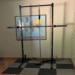 Power Rack Exercise Stand, Bench And Foam Floor Tiles