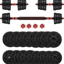 HUEP Adjustable Dumbbell Set,Male and Female Fitness Free Weight Dumbbell Set with Connecting Rod can be Used as a Barbell for Home Fitness and Exerci