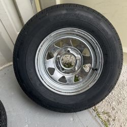 New 205-75-14inch  trailer tire With 5-lug galvanizedrims.$150/each 