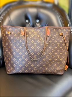 Louis Vuitton Neverfull GM Tote Bag Monogram Brown Canvas Leather Handbag
