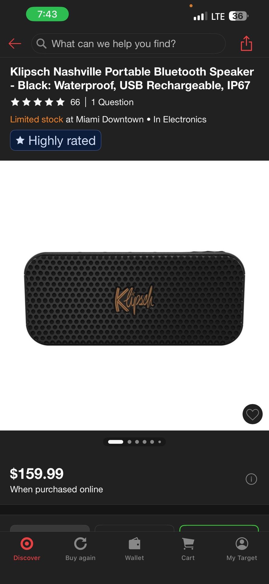 $70  Brand New Klipsch Speaker In Brickell