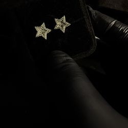 Ice star silver men’s Moissanite earrings