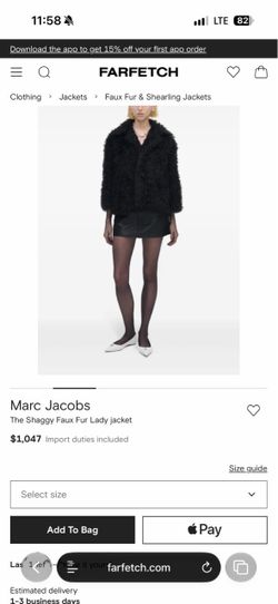 Marc Jacobs Shaggy Faux Fur Lady Jacket