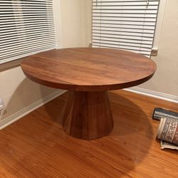 Crate & Barrel Round Hardwood Table 