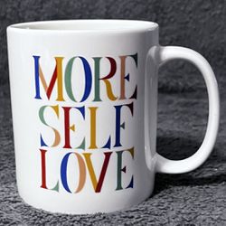 Room Essentials “More Self Love” Stoneware Coffee Mug 14 fl oz. NWOT. 